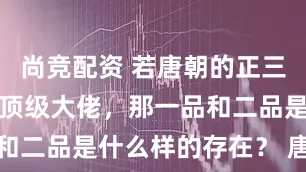 尚竞配资 若唐朝的正三品官都属绝顶级大佬，那一品和二品是什么样的存在？ 唐朝官